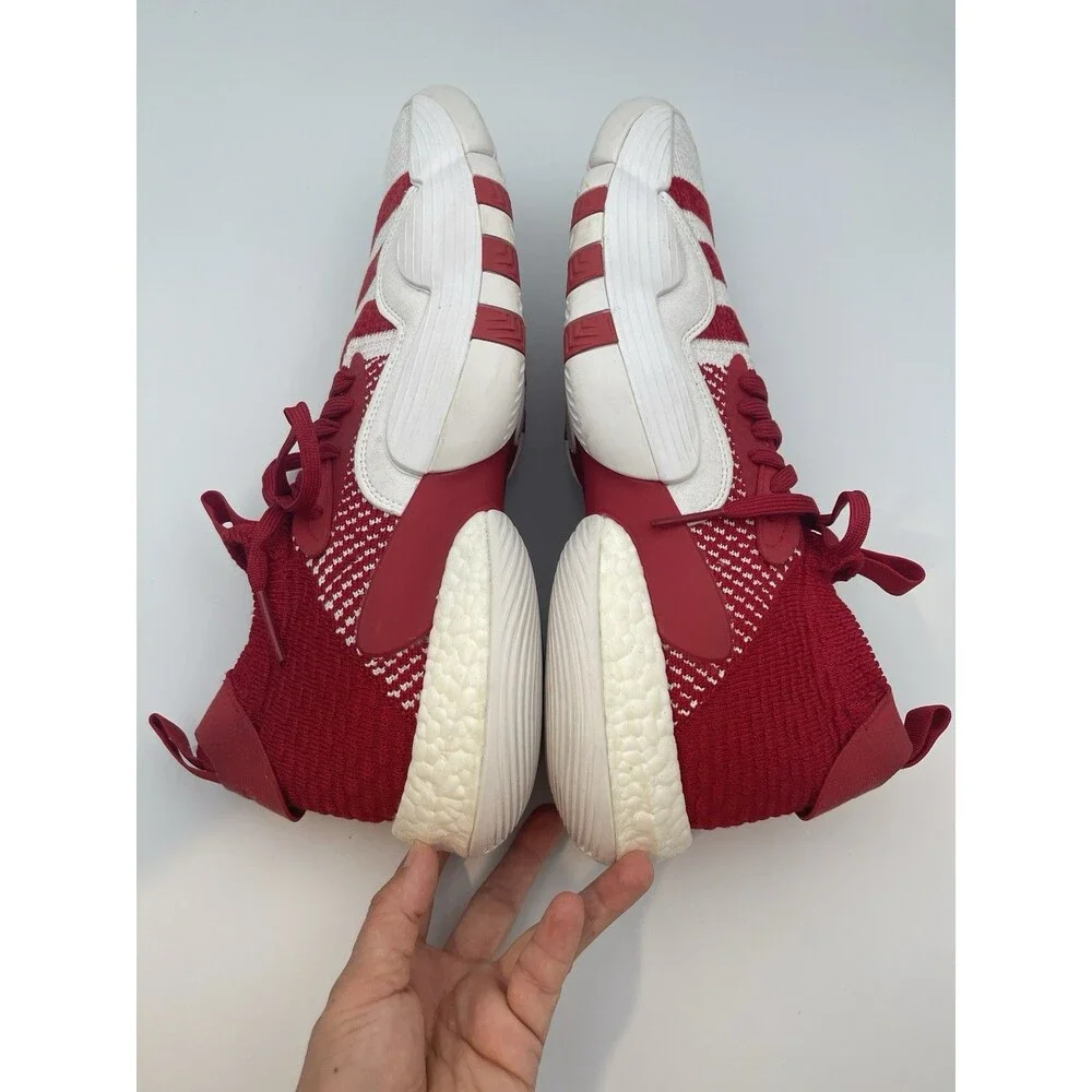 Adidas Trae‎ Young 2 Basketball Shoes Red White Knit Upper Men's 14